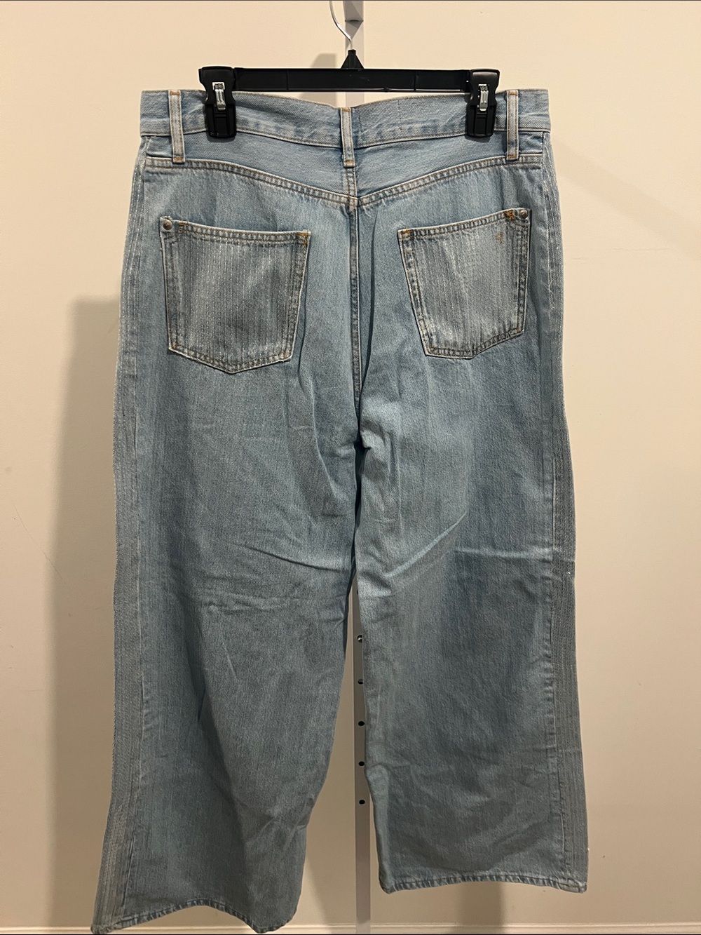 Pilcro Sequin Skater High-Rise Wide-Leg Jeans  Size 31 waist 18’ Inseam 31’ - Picture 5 of 5